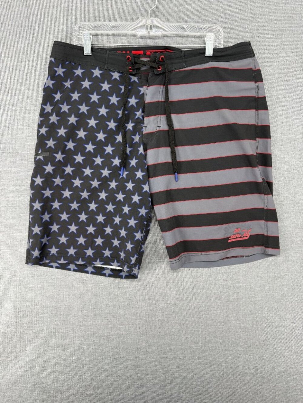 Dixxon Flannel 76ER USA Flag Board Shorts Mens 36 9" Swim Trunks Drawstring